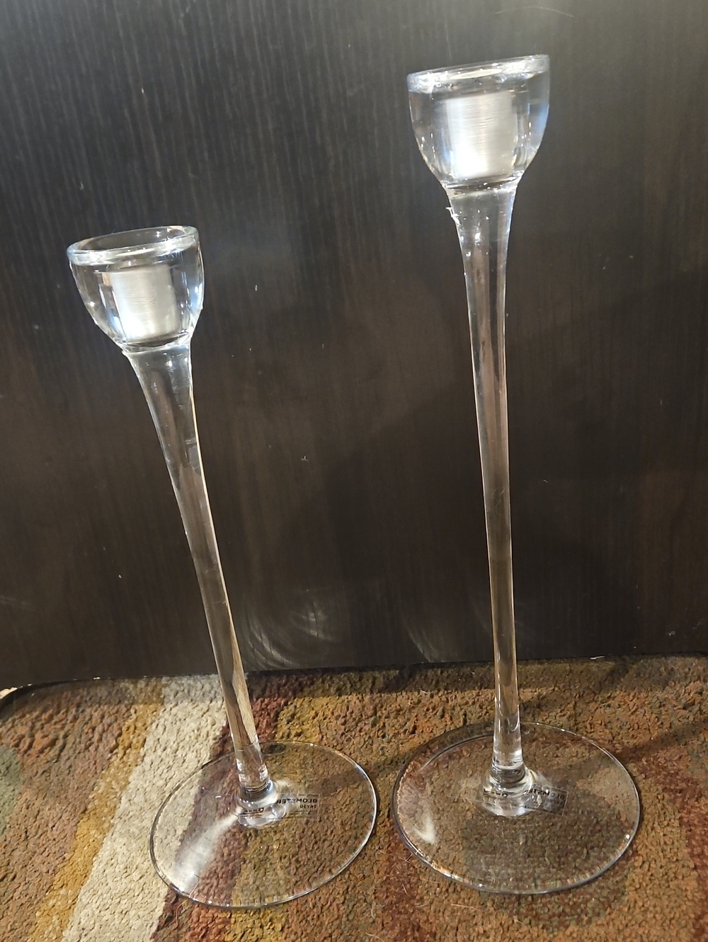 Set Of 2 IKEA Blomster Glass Candle Holders.